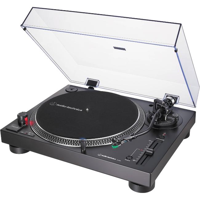 Audio-Technica Turntable Black Direct Drive USB Output 3-Speed with Dust Cover, Start/Stop Button, Quartz, 33/45 RPM