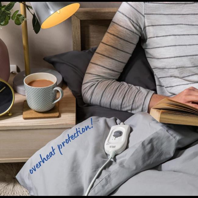 Russell Hobbs King Size Electric Underblanket Dual Control 150 x 200cm 3 Heat Settings Overheat Protection Machine Washable