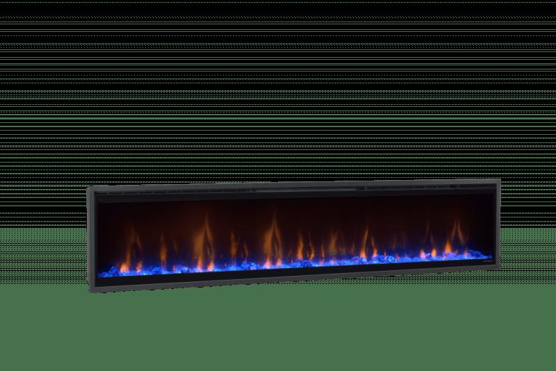 Dimplex Ignite 74" Frameless Electric Fireplace with Optiflame LED Flame Effect, 2.0kW Heat Output, Black Glass and Steel