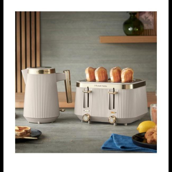 Russell Hobbs Bronte 4 Slice Toaster Stone Color with Gold Accents