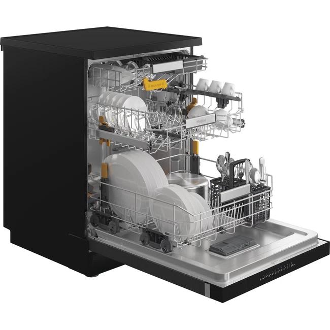 Whirlpool Black Freestanding Dishwasher Maxi Space Tub, Space Clean 3rd Rack, PowerClean Pro, Touch Controls, 6th Sense Technology, Silent operation