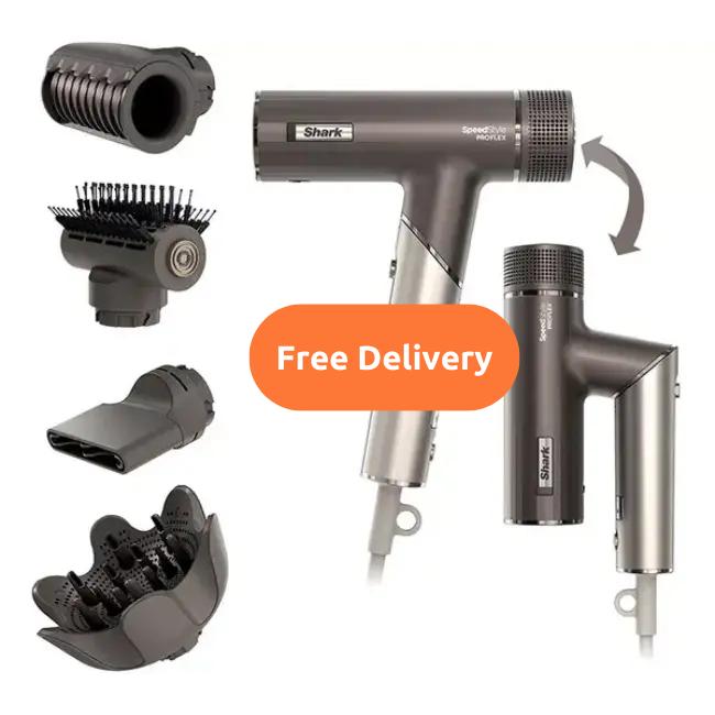 Shark SpeedStyle Pro FLEX Hair Dryer with Attachments, Free Delivery