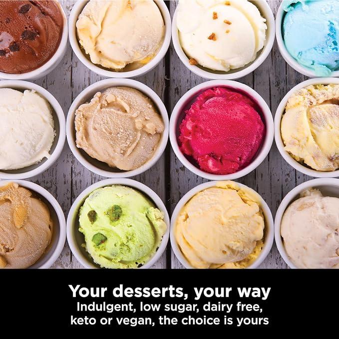 Ninja CREAMi Ice Cream & Frozen Dessert Maker - Black & Silver | 7 Programs, Ice Cream, Sorbet, Smoothie Bowl, Gelato, Milkshake, Light Ice Cream, Mix-In