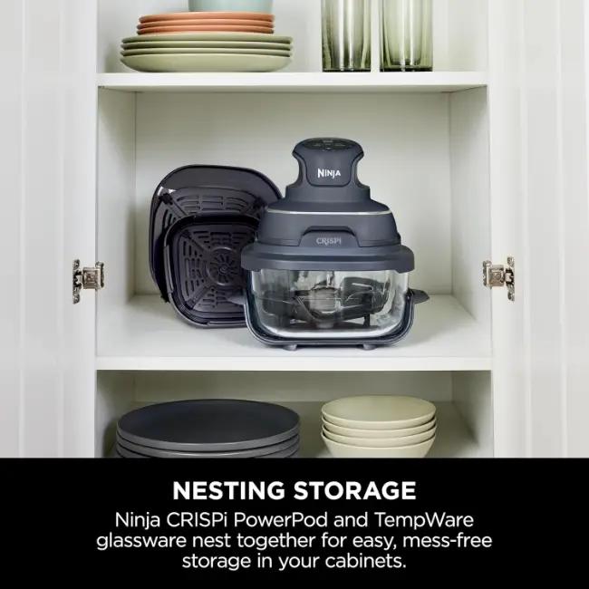 Ninja CRISPi Air Fryer | Glass Container, Crisper Plate