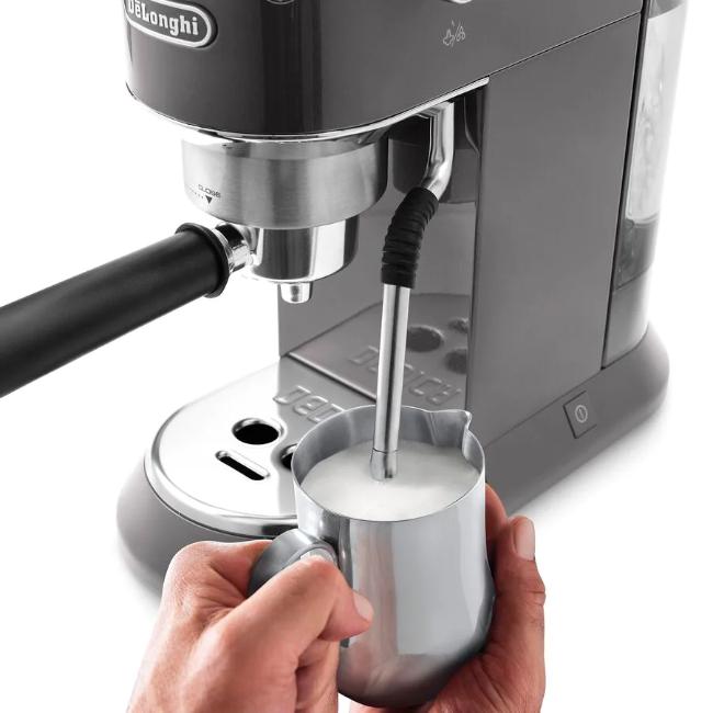De'Longhi Dedica Arte Espresso Coffee Maker - Grey | LatteArt, 15 bar pressure