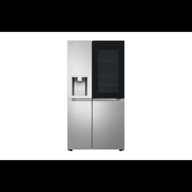 LG InstaView Side-By-Side Refrigerator 628L Brushed Steel with Water Dispenser