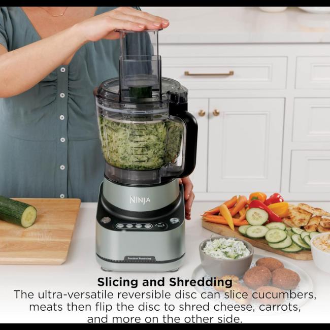 Ninja PrecisionPro Food Processor 850W 2.1L Bowl Auto-iQ Technology 4 Preset Modes Chop Slice Mix Dough Purée Dishwasher Safe