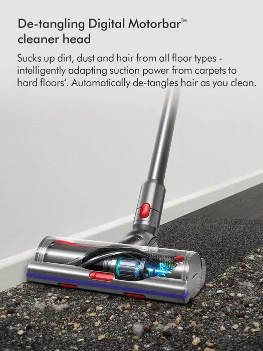 Dyson V15 Detect Absolute Cordless Vacuum Cleaner Yellow & Nickel Illuminated cleaner head LCD screen Anti-tangle brush bar