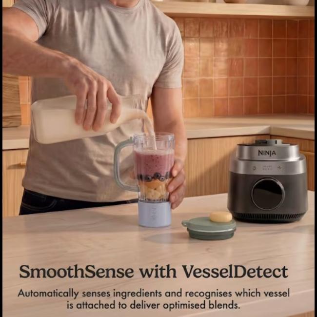 Ninja CrushBOSS 3-in-1 Kitchen System LB401UKBK - Food Processor, Tumbler, Blender - 1200W - Onyx Black