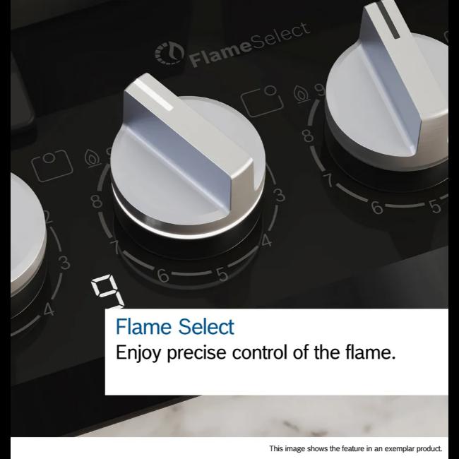 Bosch Series 6 Gas Hob 5 Burner Black with Image Features