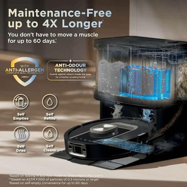 Shark ThermaCharged PowerDetect Robot Vacuum | Wet & Dry | Black | 2-in-1 | Shark