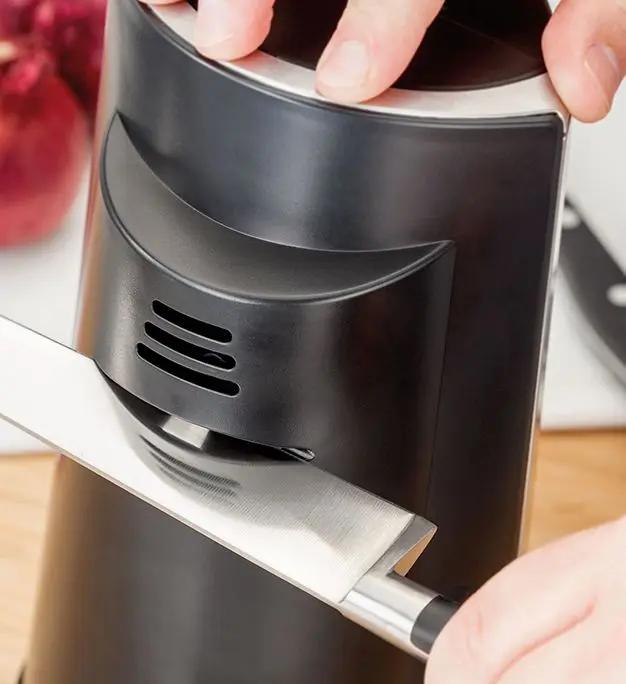Judge 3-in-1 Electric Can Opener with Knife Sharpener & Bottle Opener - Black, 60W, Automatic, Magnet Lid Holder, Removable Arm, Stainless Steel Blade