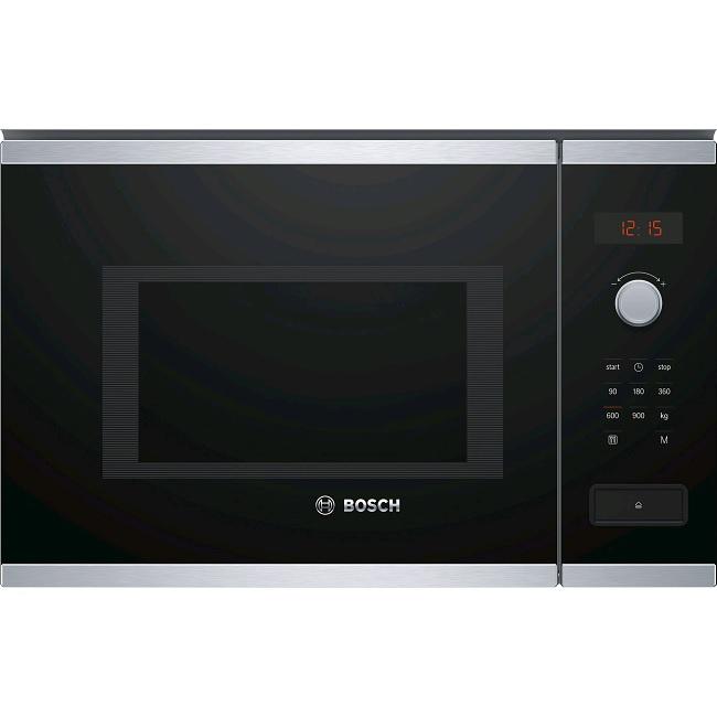 Bosch Series 4 Built-in 38cm Microwave Oven BFL553MS0B 25L 900W Solo Stainless Steel AutoPilot 7 Red LED Display Left Hinged Door