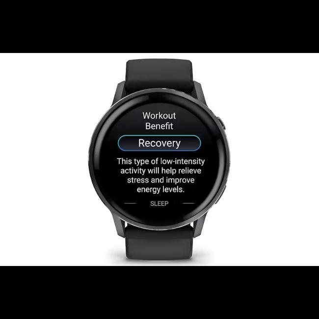 Garmin Venu 4 41mm Smartwatch Black Slate AMOLED Display Silicone Strap Stainless Steel Bezel 5 ATM Water Rating Health Fitness GPS