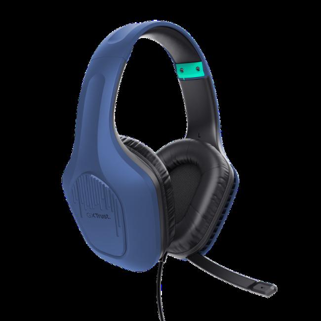 Trust GXT 415 Zirox Gaming Headset - Blue | Wired, Over-ear, Adjustable Headband