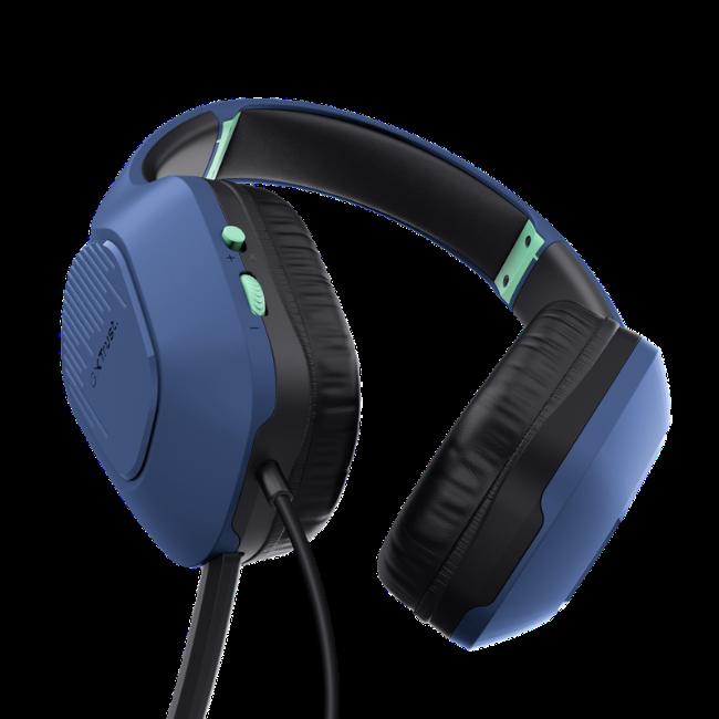 Trust GXT 415 Zirox Gaming Headset - Blue | Wired, Over-ear, Adjustable Headband