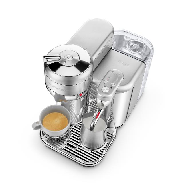 Sage Vertuo Creatista Nespresso Coffee Machine Black Truffle - Intelligent Brewing, Auto MilQ Milk Texturing, Stainless Steel, Carafe & Travel Mug Brewing, Connectivity, Latte Art