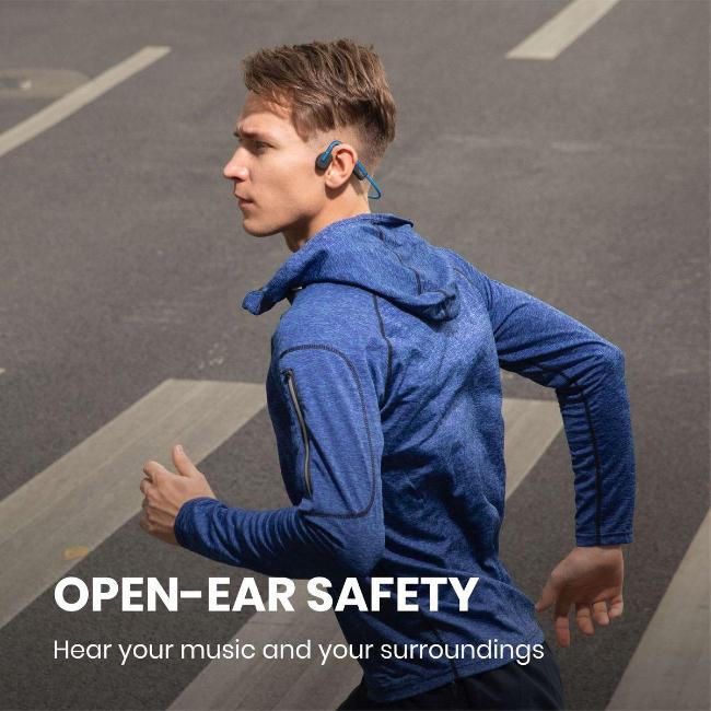 Shokz OpenMove Bone Conduction Wireless Open-Ear Headphones - Blue
