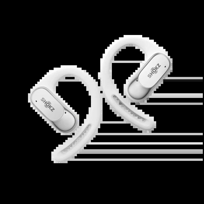 Shokz OpenFit Air Open-Ear Wireless Earbuds - White, Bluetooth, Charging Case, Water-Resistant