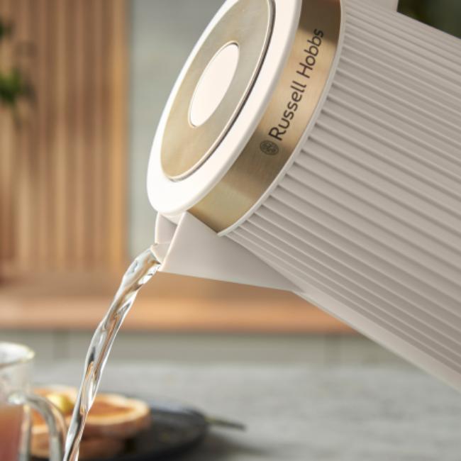 Russell Hobbs Bronte Kettle Stone 1.7 Litres Gold accents Matte finish Interior illumination