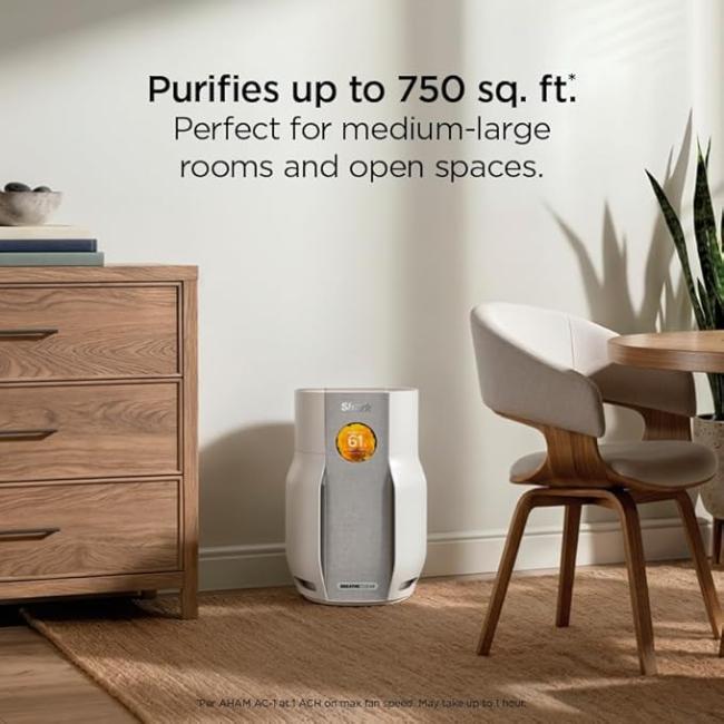 Shark BreatheClear HP162UK Air Purifier Dove White 70m2 Coverage NeverChange6 Filtration 99.98% Particle Capture 3.77kg 2 Year Guarantee