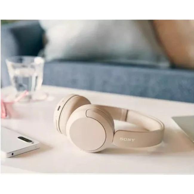 Sony WH-CH520 Wireless Bluetooth On-Ear Headphones | Beige Cream | Up to 50 Hours Battery Life | DSEE | Multipoint Connection | Lightweight | Over-Ear