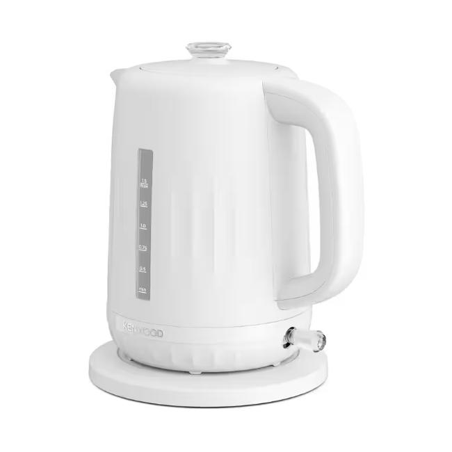 Kenwood Ripple 1.5L White Kettle ZJP06.000WH - 3000W Rapid Boil, Perfect Pour Spout, Removable Filter, Water Level Indicator, Automatic Boil-Dry Protection, 22.35 x 18 x 24.75 cm