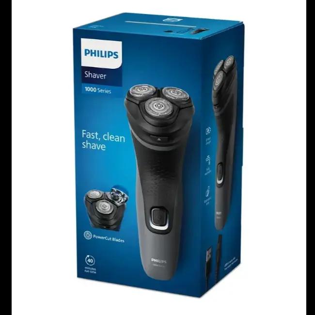 Philips 1000 Series Electric Shaver | Wet & Dry, Cordless, Waterproof | PowerCut Blades | 40 min Run Time | 8 hours Charging | 3 Heads