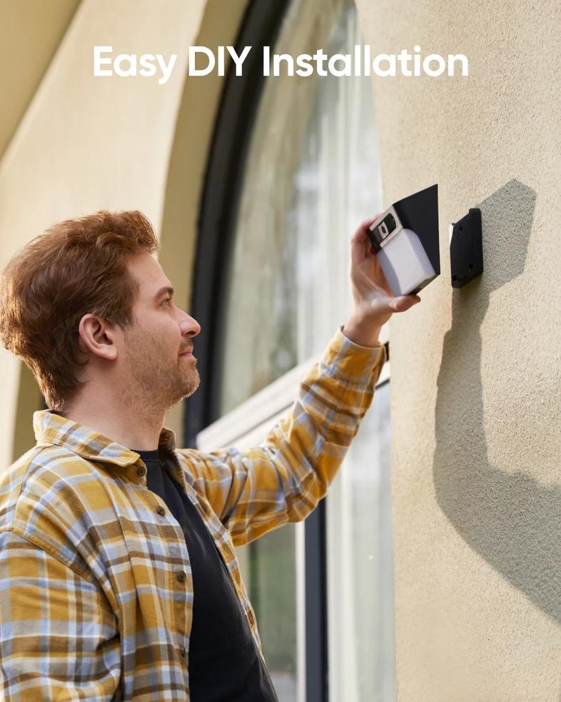 Eufy Solar Powered 2K Wall Light Camera with Solar Panel and Camera