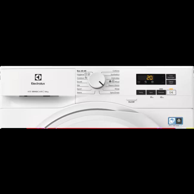 Electrolux Washing Machine 10kg 1400rpm White - Steam Hygiene, Time Manager, Inverter Motor