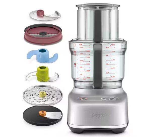 Sage The Paradice 9 Food Processor 650W 9 cups Brushed Aluminium Clear Silver Red