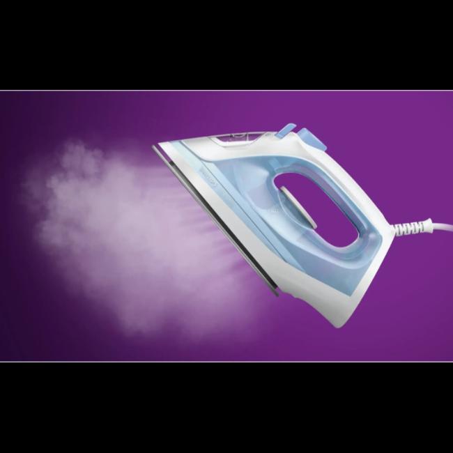 Philips 1000 Series 2000W Steam Iron White & Blue 250ml Water Tank 90g Steam Boost Non-stick Soleplate