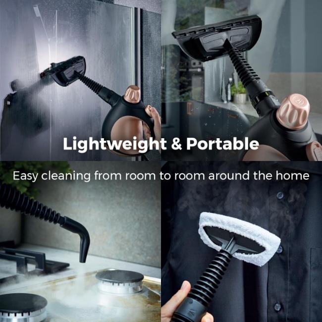 Tower THS10 Handheld Steam Cleaner Blue 9 Accessories 1050W 105°C 3 Min Heat Up 10 Min Runtime 250ml Tank 3m Cord