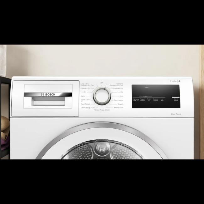 Bosch Series 4 Heat Pump Tumble Dryer - White, 8kg