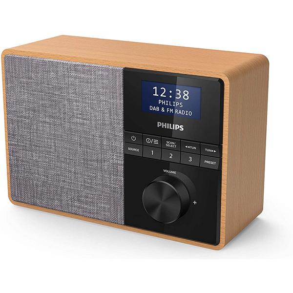 Philips Portable Radio DAB+ FM Bluetooth Black Grey Wood Display