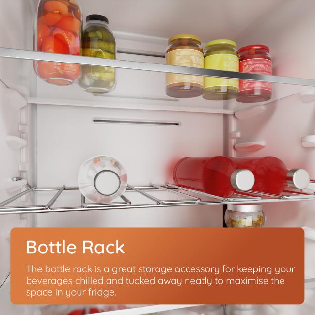 Hotpoint Integrated Fridge with Low Frost, LED Lighting, Adjustable Door Storage, Inverter Compressor, White