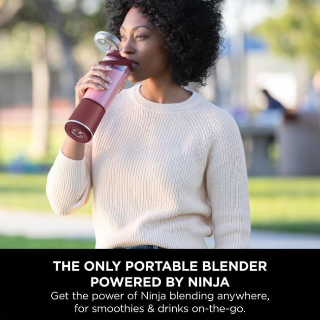 Ninja Blast Portable Blender Cranberry with Carry Handle, Start/Stop Button, Blender Cup, Lid