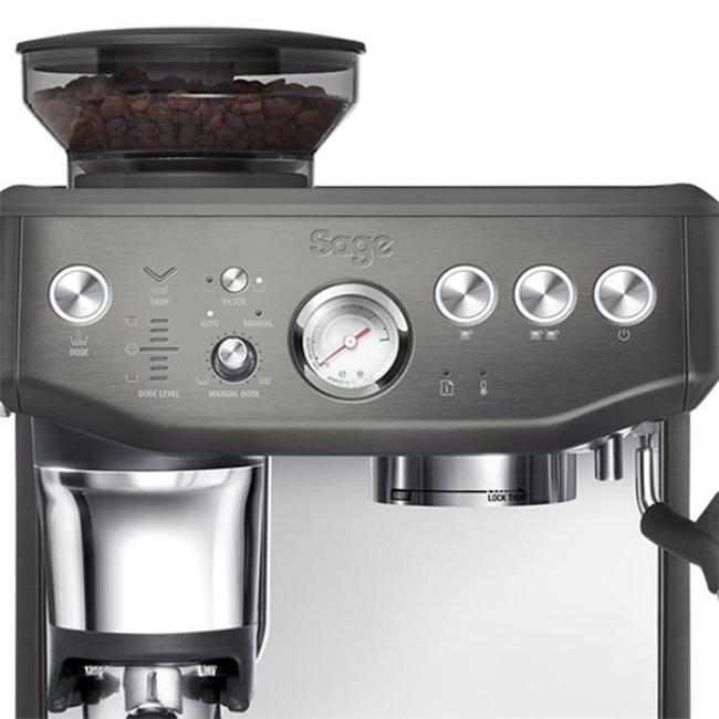 Sage Barista Express Impress Bean to Cup Coffee Machine Black, Integrated Burr Grinder, 25 Grind Settings, Pressure Gauge