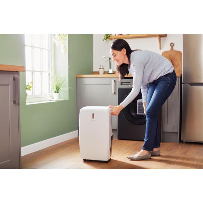 Dimplex 20L Dehumidifier with Timer & Delay Start | White | Image Features: Wheels, Dimplex