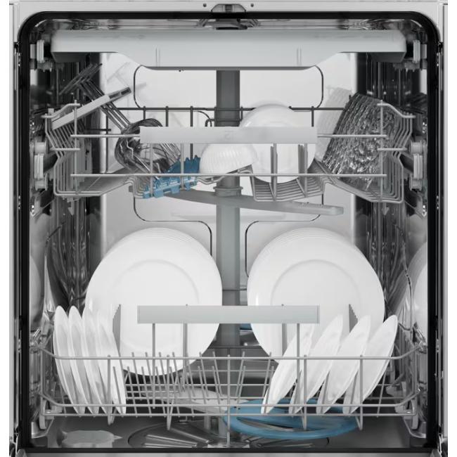 Electrolux 600 SmartSelect Integrated 60cm Dishwasher - White, 14 Place Settings, Stainless Steel, AirDry, FlexiMax Drawer, SoftSpikes, LightOnFloor, 44dB(A), Inverter Motor