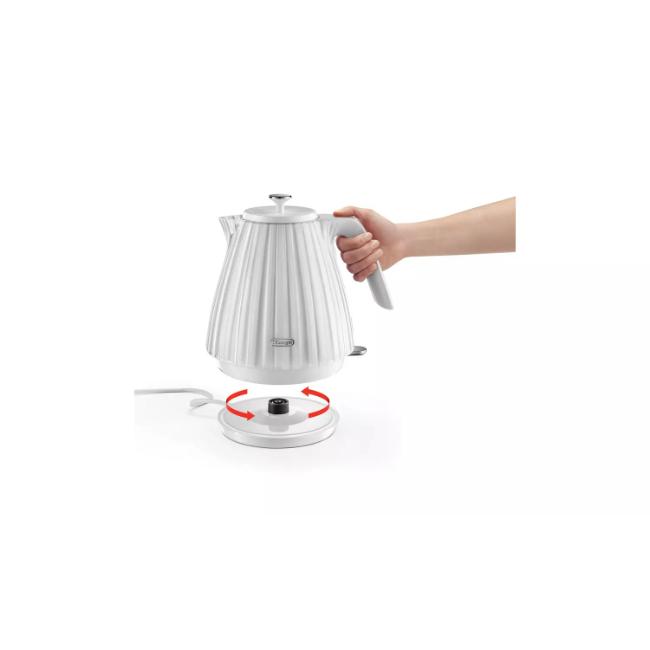 DeLonghi Ballerina Kettle - White 1.7L Capacity, Water level indicator, Handle, Lid