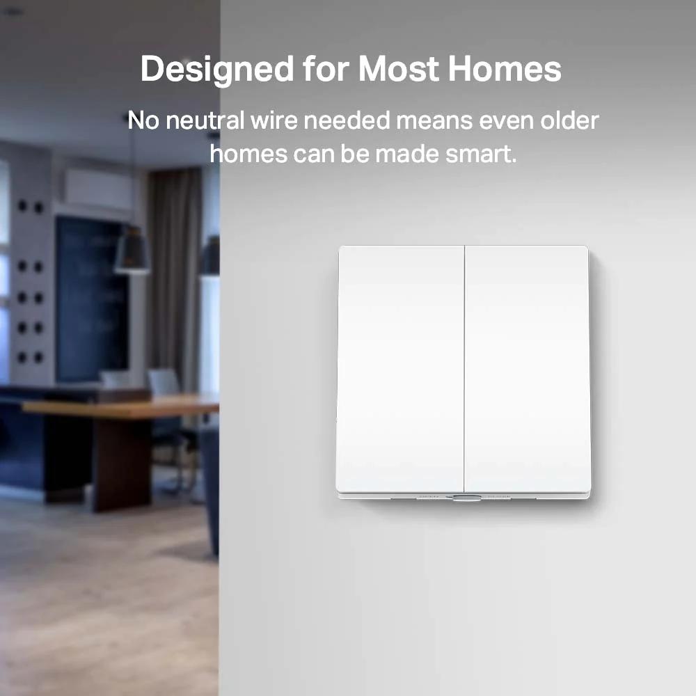 TP-Link Tapo S220 2-Gang Smart 1-Way Light Switch White