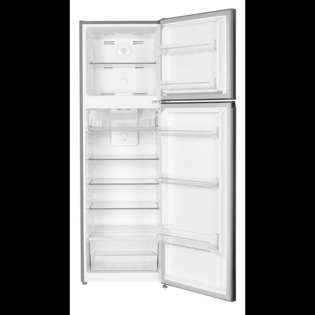 Belling 55cm Freestanding Fridge Freezer - Black Steel, 247l Capacity, Total No Frost, Electronic Controls, 167cm Height, Brushed Metal Finish
