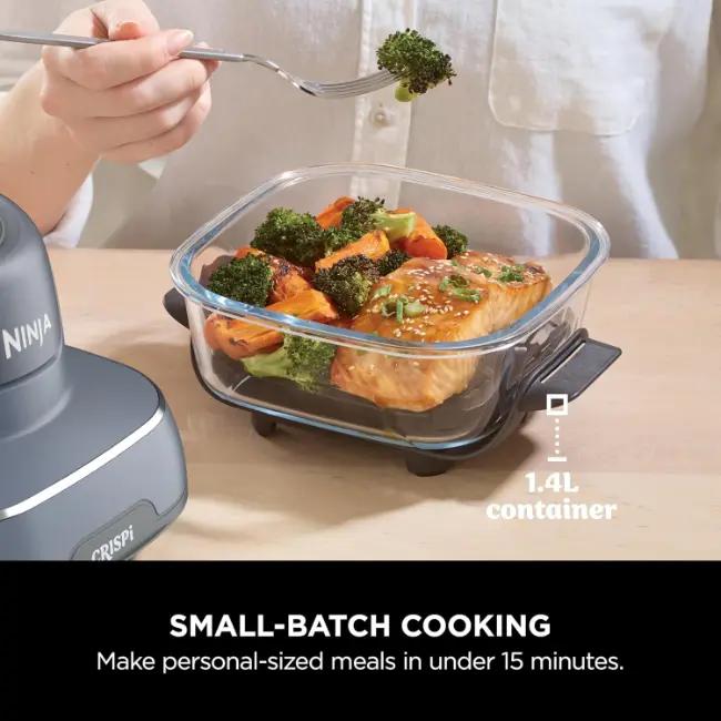 Ninja CRISPi Air Fryer | Glass Container, Crisper Plate