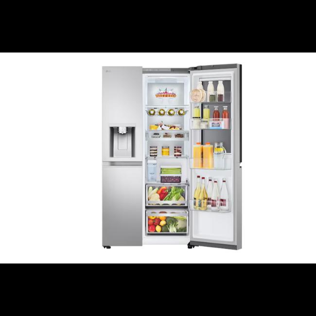 LG InstaView Side-By-Side Refrigerator 628L Brushed Steel with Water Dispenser