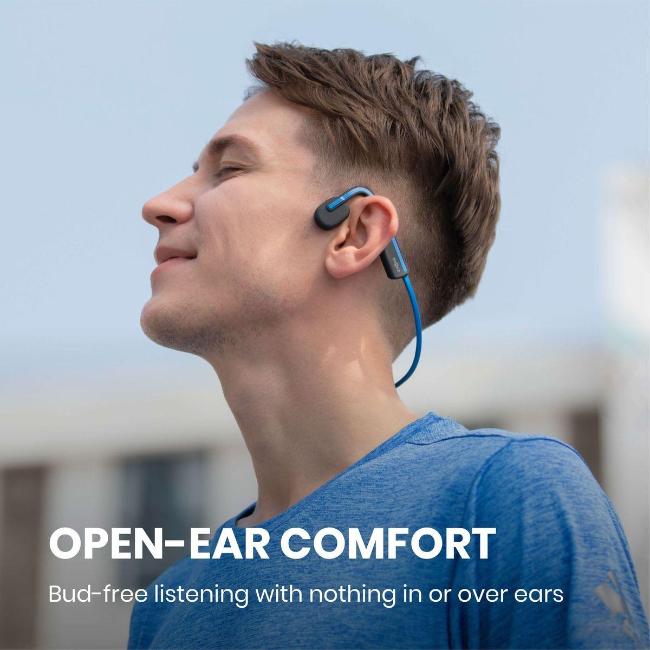 Shokz OpenMove Bone Conduction Wireless Open-Ear Headphones - Blue