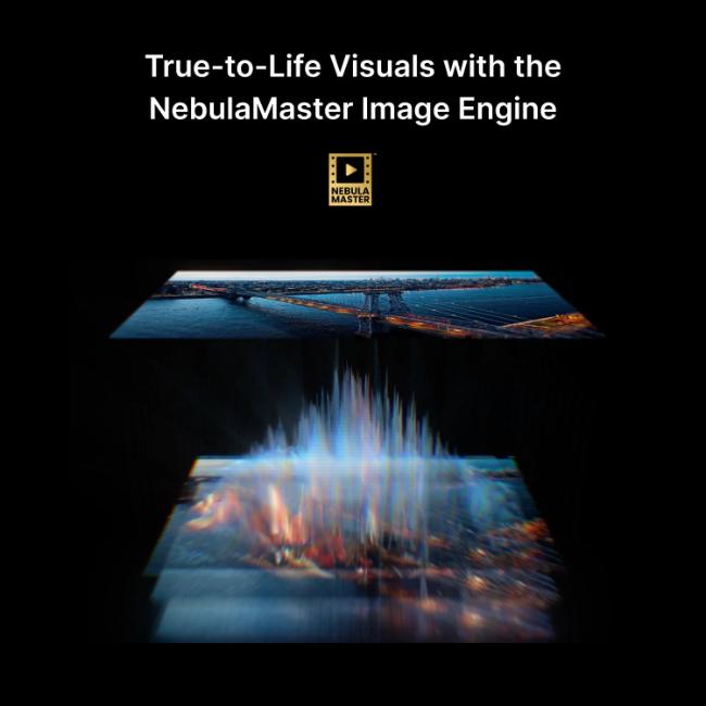 Nebula Cosmos 4K SE Laser Projector - Grey | Dolby Vision, Google TV, HybridBeam, NebulaMaster, 1800 ANSI Lumens, 200-Inch Screen, Handle, Lens, Depth Sensing