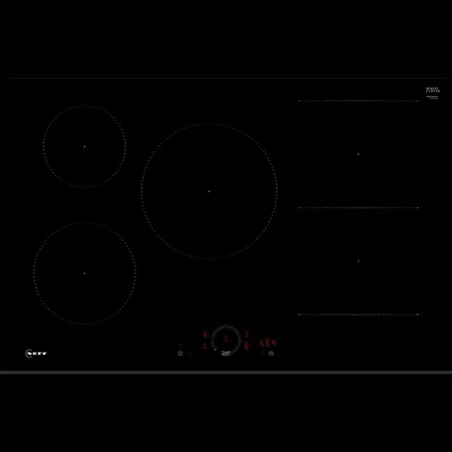 Neff Induction Hob 80cm Black | 5 Zone | Combi Induction | Home Connect | Power Boost | Twist Touch
