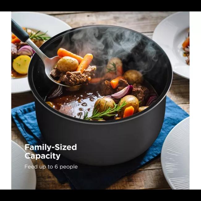 Ninja HyperHeat 6L 9-in-1 Pressure & Rice Cooker PC201UK - 1200W, Black, Easy-Clean Ceramic Coating, Digital Display, Control Dial, Power, Start/Stop, Keep Warm