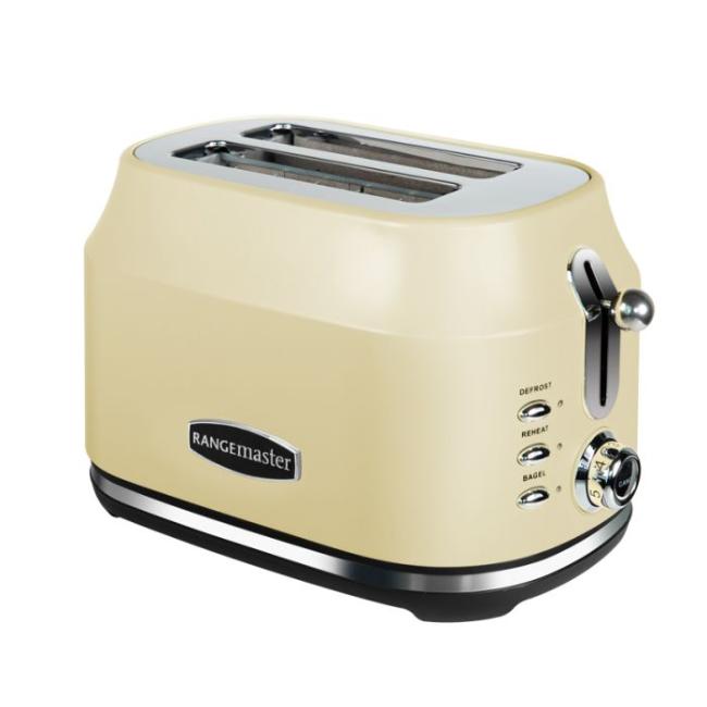 Rangemaster Classic 2 Slice Toaster - Cream | Stainless Steel, Chrome